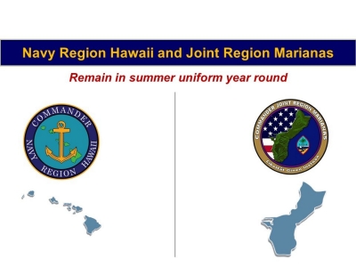 Commander, Navy Region Hawaii and Commander, Joint Region Marianas Summer Uniform Shift
